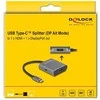 DELOCK USB Type-C Splitter DP Alt Mode zu 1 x HDMI + 1 x DisplayPort MST mit USB Type-C PD