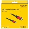 DELOCK ?USB Type-C zu DisplayPort Kabelis DP Alt Mode 8K 30 Hz mit HDR Funktion 1m raudona