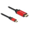 DELOCK ?USB Type-C zu HDMI Kabelis DP Alt Mode 8K 60 Hz mit HDR Funktion 1m raudona