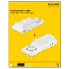 Delock 6 in 1 USB įkrovimo stotelė su belaidžiu įkrovikliu 2 x USB-C PD + 3 x USB A su
