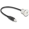 DELOCK USB2.0 Typ-B Einbaubuchse mit Kabelp. St. Alu.30cm