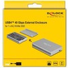 „DeLOCK 42018“, SSD korpusas, M.2, M.2, 40 Gbit/s, USB jungtis, sidabrinis