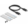 „DeLOCK 42018“, SSD korpusas, M.2, M.2, 40 Gbit/s, USB jungtis, sidabrinis