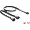 Delock Y-Lüfterkabel 1 x 4 Pin PWM Buchse zu 2 x 4 Pin PWM Stecker juodas ? 50 cm Länge mit 20 cm Abzweigen