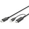 HDMI į DisplayPort adapterio laidas su USB maitinimu