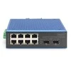 Šakotuvas Jungiklis Digitus DIGITUS Industrial 8+2-Port Fast Ethernet PoE Switch 8 Port PoE FE RJ45 2 GE SFP prievadai