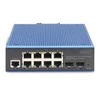Šakotuvas Jungiklis Digitus Digitus Pramoninis valdomas jungiklis Gigabit Ethernet L2, 8+2 prievadai