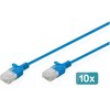 Digitus Patchcord Slim Cat.6 U/UTP LSZH 0.5m mėlyna 10 vnt. (DK-1618-005S-B-10)
