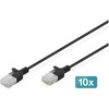 Digitus Patchcord Slim Cat.6 U/UTP LSZH 1m juoda 10 vnt. (DK-1618-010S-BL-10)