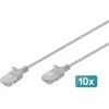 Digitus Patchcord Slim Cat.6 U/UTP LSZH 3m pilka 10 vnt. (DK-1618-030S-10)