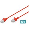 Digitus Patchcord Slim Cat.6 U/UTP LSZH 5m raudona 10 vnt. (DK-1618-050S-R-10)