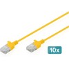 Digitus Patchcord Slim Cat.6 U/UTP LSZH 5m geltona 10 vnt. (DK-1618-050S-Y-10)