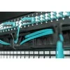 Digitus Kabelių organizatorius su šepetėliu 19" 1U, 4 aliuminio laikikliai, 44x72 mm, juodas