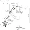 Laikiklis Digitus Desk Mount | Height, tilt, rotation, depth, pivot | Single Monitorius Mount | 49 " | Maximum weight (capacity) 20 kg | Juodas