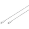 Digitus DIGIT USB silikoninis įkrovimo laidas, USB-C - Lightning 0,5m, USB 2.0, 60W, baltas
