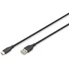 „Digitus Silicone“ USB-A - USB-C jungiamasis kabelis, USB 2.0 60W, 0,5m Juodas