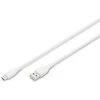 „Digitus“ silikoninis jungiamasis kabelis USB-A - USB-C, USB 2.0 60W, 0,5m Baltas