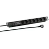 Efb Elektronik EFB EFB 19" 1U maitinimo juostelė 7xCEE 7/3 su SS, aliuminis, juoda