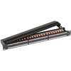 Efb Elektronik EFB EFB Komutacinė panelė STP 24xRJ45 Cat6A klasė vnt. 48,26 cm 19 zonų 1HE RAL9005 SCHWARZ 10 Gbit