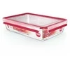 Emsa Clip&amp;Close stiklinis maisto konteineris 3 L raudonas