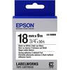 Epson Label Cartridge LK-5WBW Strong Adhesive Juodas ant Balto 18mm (9m)