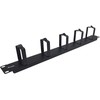 Equip 19 colių kabelių tvarkymas 5x metaliniai žiedai plastikas 1U RAL9005