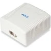 „Equip“ paviršinio montavimo lizdas Cat6 2 prievadų 2x RJ45 UTP RAL 9010, su polietileno maišeliu