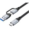 Kabelis USB Equip USB-A + USB-C - USB-C 2 m Juodas (128432)