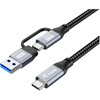 Kabelis USB Equip USB-A + USB-C - USB-C 3 m Juodas (128433)