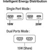 Įkroviklis Equip GaN Slim 1 USB-A 1 USB-C Baltas (245522)