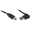 GoodConnections Anschlusskabel USB 2.0 EASY Stecker A gewinkelt an Stecker B, juodas, 5m,