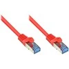 GoodConnections Patchkabel mit Rastnasenschutz, Cat. 6A, S/FTP, PiMF, halogenfrei, 500MHz, raudona, 15m,