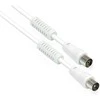 GoodConnections TV Antennenkabel, Koax Stecker an Koax Buchse (vernickelt), 2x Ferritkern, 2x geschirmt, Class A, 95 dB, 75 Ohm, CCS, baltas, 10m,