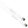 GoodConnections TV Antennenkabel, Koax Stecker an Koax Buchse (vernickelt), 2x Ferritkern, 2x geschirmt, Class A, 95 dB, 75 Ohm, CCS, baltas, 5m,