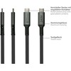 Digitus GoodConnections USB-C 2.0 (ST-ST) 3 m jungiamojo kabelio tekstilinė striukė 240 W antracitas