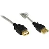 GoodConnections Verlängerung USB 2.0 Stecker A an Buchse A, High Quality mit Ferritkern und Goldkontakten, transparent, 5m,
