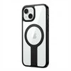 Dėklas GUAN Case aus 10H Hartglas mit Kickstand für Apple iPhone 16, Transparent/Juodas, GA-MAGCS-IP24-BLS61BLK