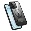 Dėklas GUAN Case aus 10H Hartglas mit Kickstand für Apple iPhone 16 Pro Max, Transparent/Juodas, GA-MAGCS-IP24-BLS69BLK