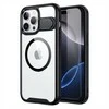 Dėklas GUAN Case aus 10H Hartglas mit Kickstand für Apple iPhone 16 Plus, Transparent/Juodas, GA-MAGCS-IP24-BLS67BLK