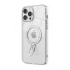 Dėklas GUAN Case aus 10H Hartglas mit Kickstand für Apple iPhone 16, Transparent/Sidabrinė, GA-MAGCS-IP24-SLS61WHT