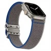 GUAN Premium Armband für Apple Watch, Grau/Blau, 44mm, 45mm, 42mm (Series 1/2/3), 49mm, 46mm, GA-MAG-BNDA-P-CGBL