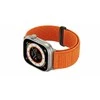GUAN Premium Pro Armband für Apple Watch, Oranžinis/Juodas, 44mm, 45mm, 42mm (Series 1/2/3), 49mm, 46mm, GA-MAG-BNDA-P+OML