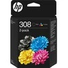 HP 308 Juodas/Tri-Color Ink Cartridge Combo 2 vnt.