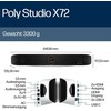 HP „Poly Studio X72“ viskas viename vaizdo garso juostos rinkinys su TC10 A4MA7AA valdikliu