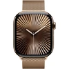 Išmanusis laikrodis Apple Watch 10 GPS + Cellular 46mm Gold Titanium Milanese Loop M/L Auksinis (MX003QF/A)