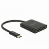 Delock Splitter USB-C - 2x HDMI 4K juodas