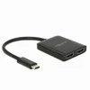 Delock USB-C į dvigubą HDMI adapteris su jungtimi