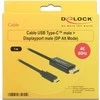 DELOCK Cable USB Type-C male > Displayport male (DP Alt Mode) 4K 60 Hz 1 m juodas