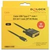 Delock Cable USB Type-C vyriškas daugiau DVI 24+1 male (DP Alt Mode) 4K 30 Hz 2m juodas