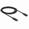DELOCK ilginimo laidas SuperSpeed USB USB 3.1 Gen 1 USB Type-C male > moteriškas 3 A 2,0 m juodas
